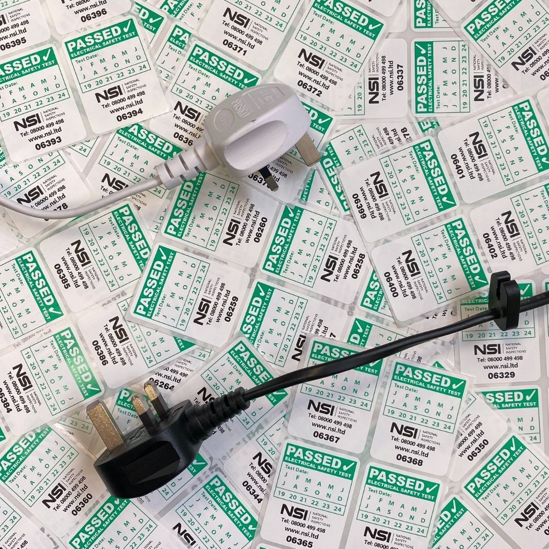 NSI PAT Testing Labels with Plugs